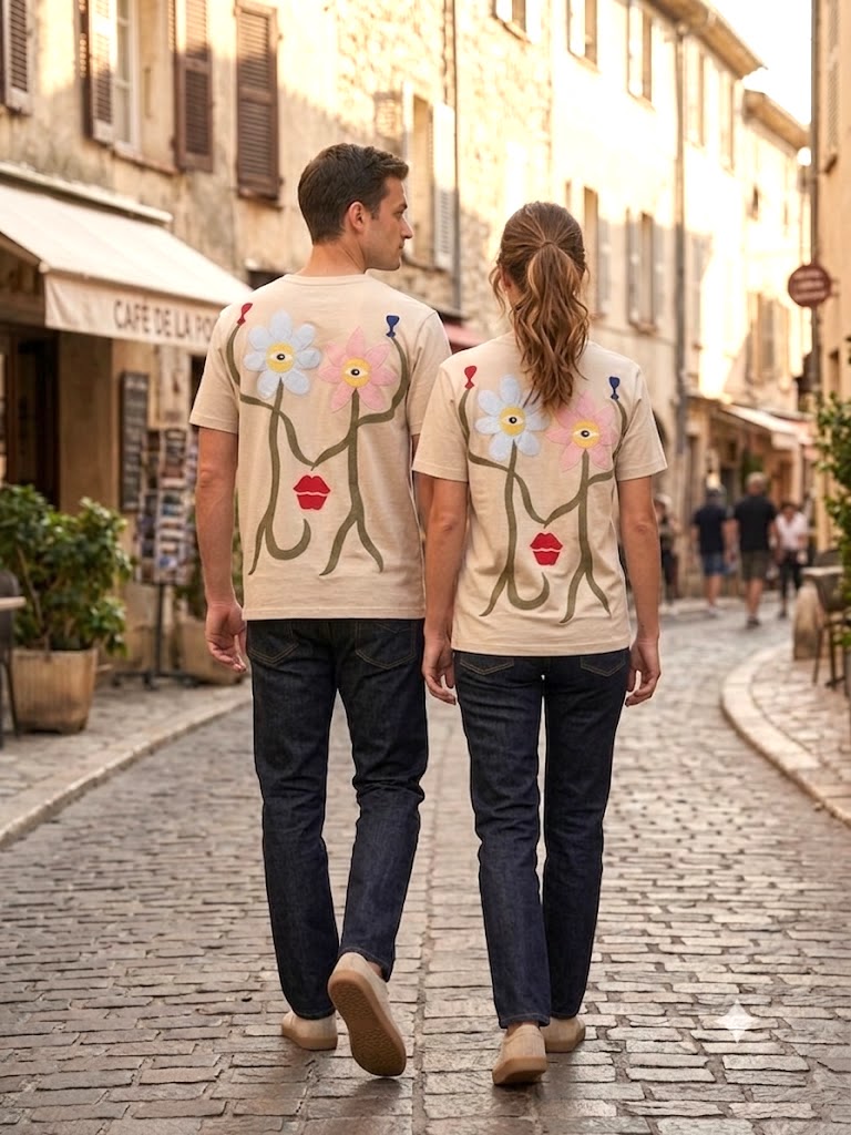 T-shirt collection "Flowers having drinks"