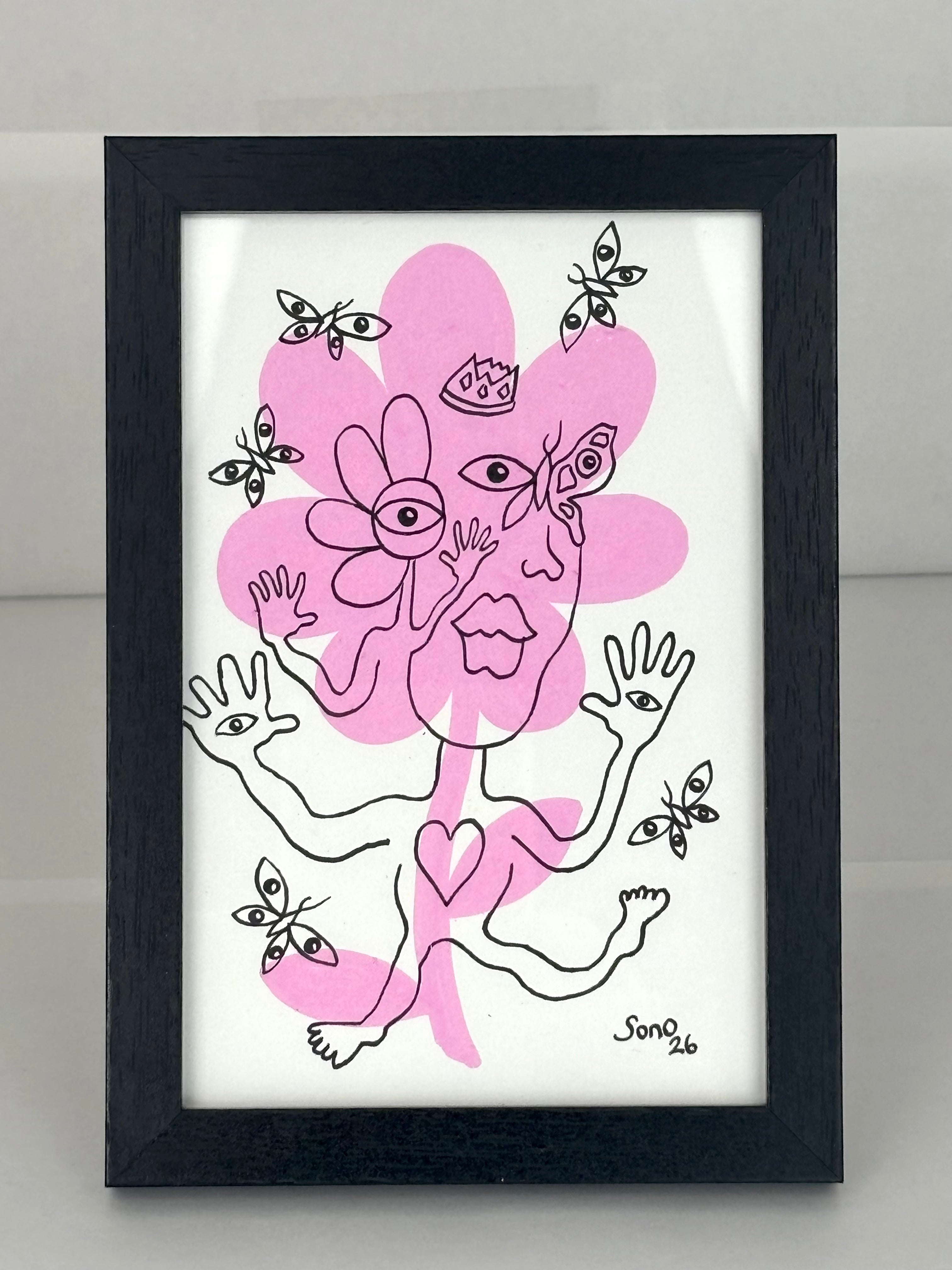 Le roi à la fleur rose
