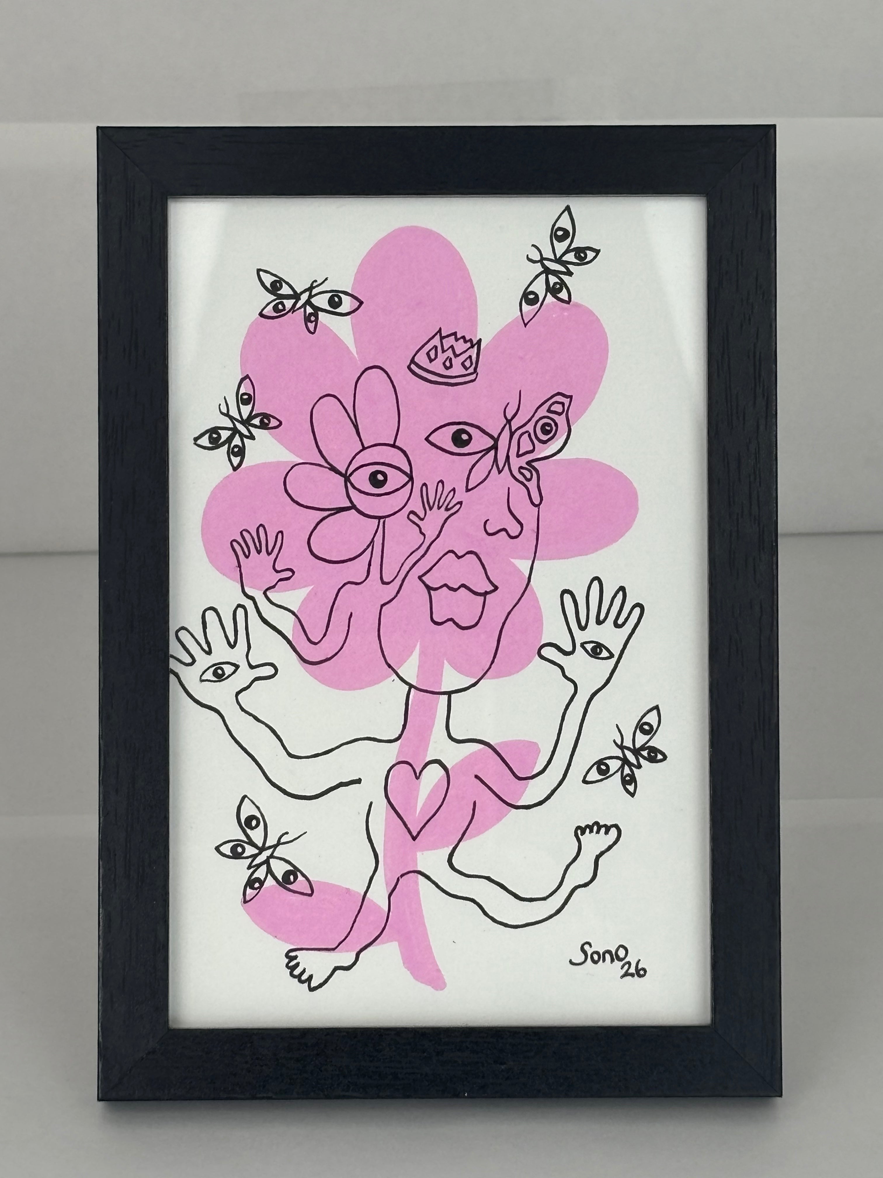 Le roi à la fleur rose