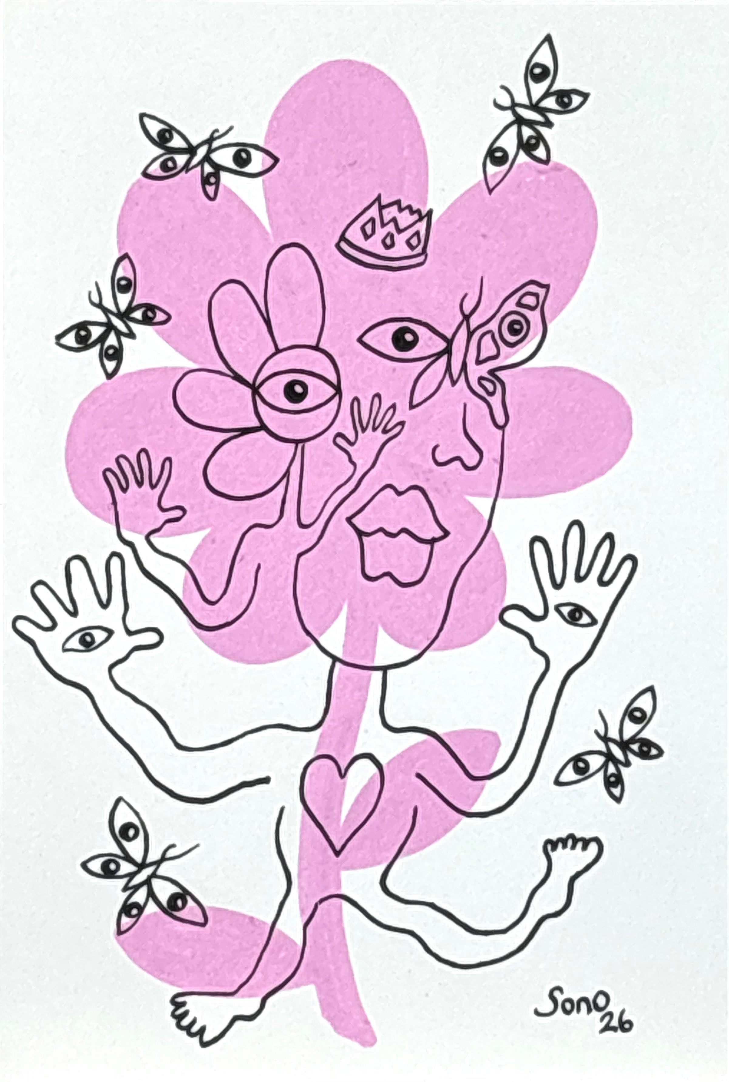 Le roi à la fleur rose
